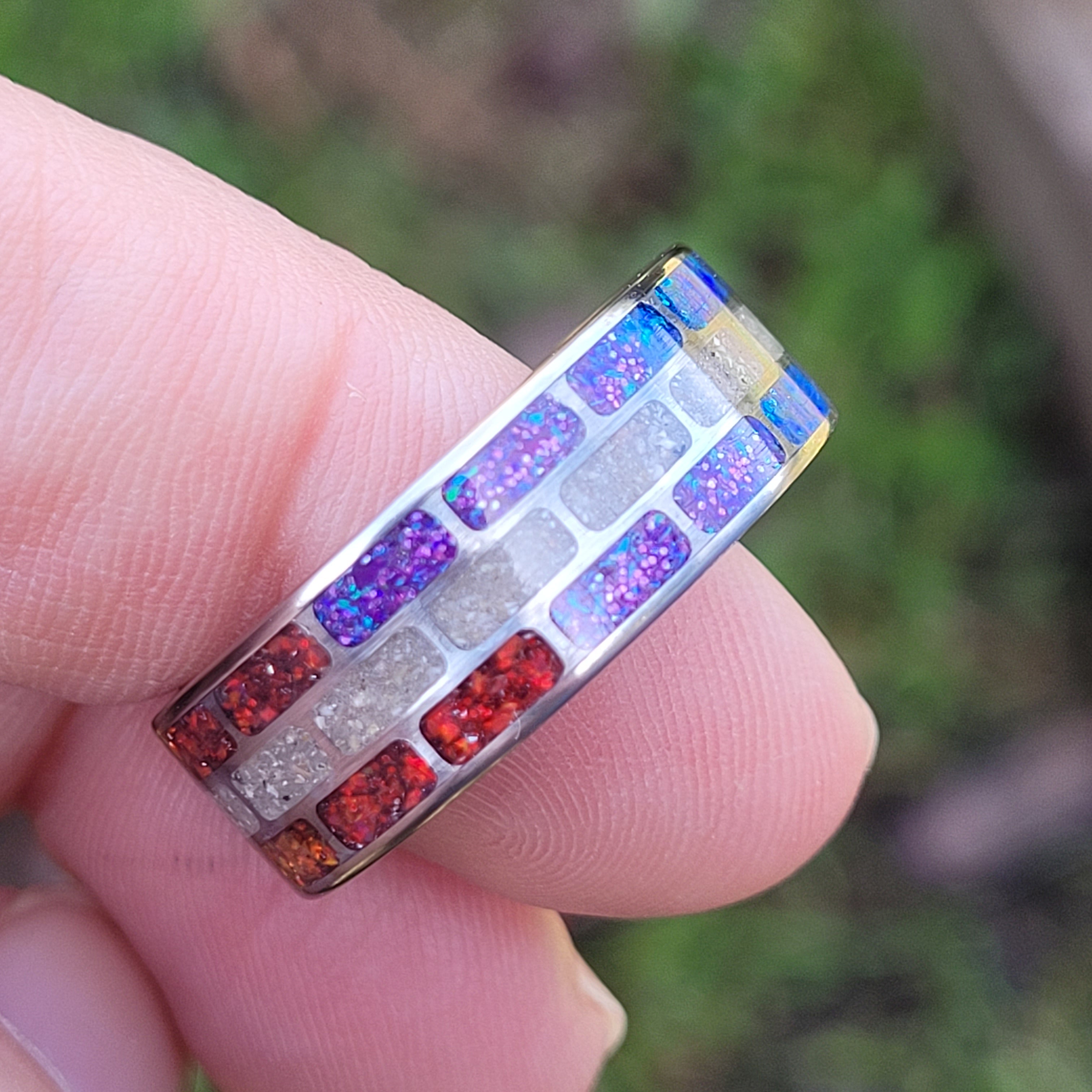 Road To The Rainbow Bridge Memorial Ring by Cotton Street Art Company, handmade jewelry main product photo