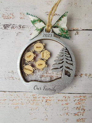 2025 Personalized Snow Globe Family Ornament by EverLee Creations, Southern home decor detail photo 4