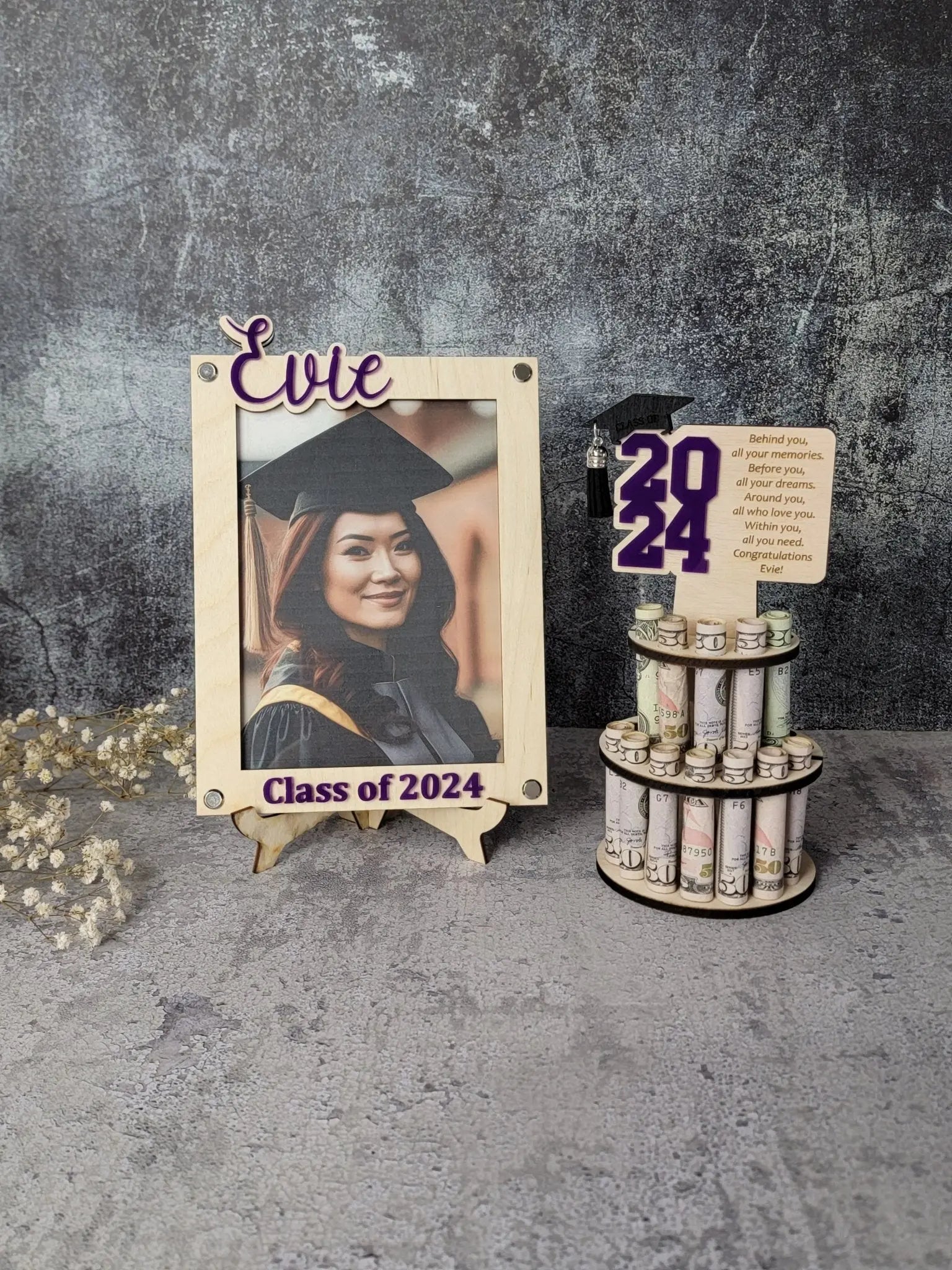 2026 Personalized Graduation Gift Money Holder and Personalized Graduation Picture Frame Combo EverLee Creations