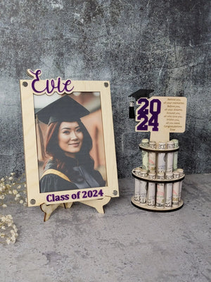2026 Personalized Graduation Gift Money Holder and Personalized Graduation Picture Frame Combo by EverLee Creations, Southern home decor detail photo 5