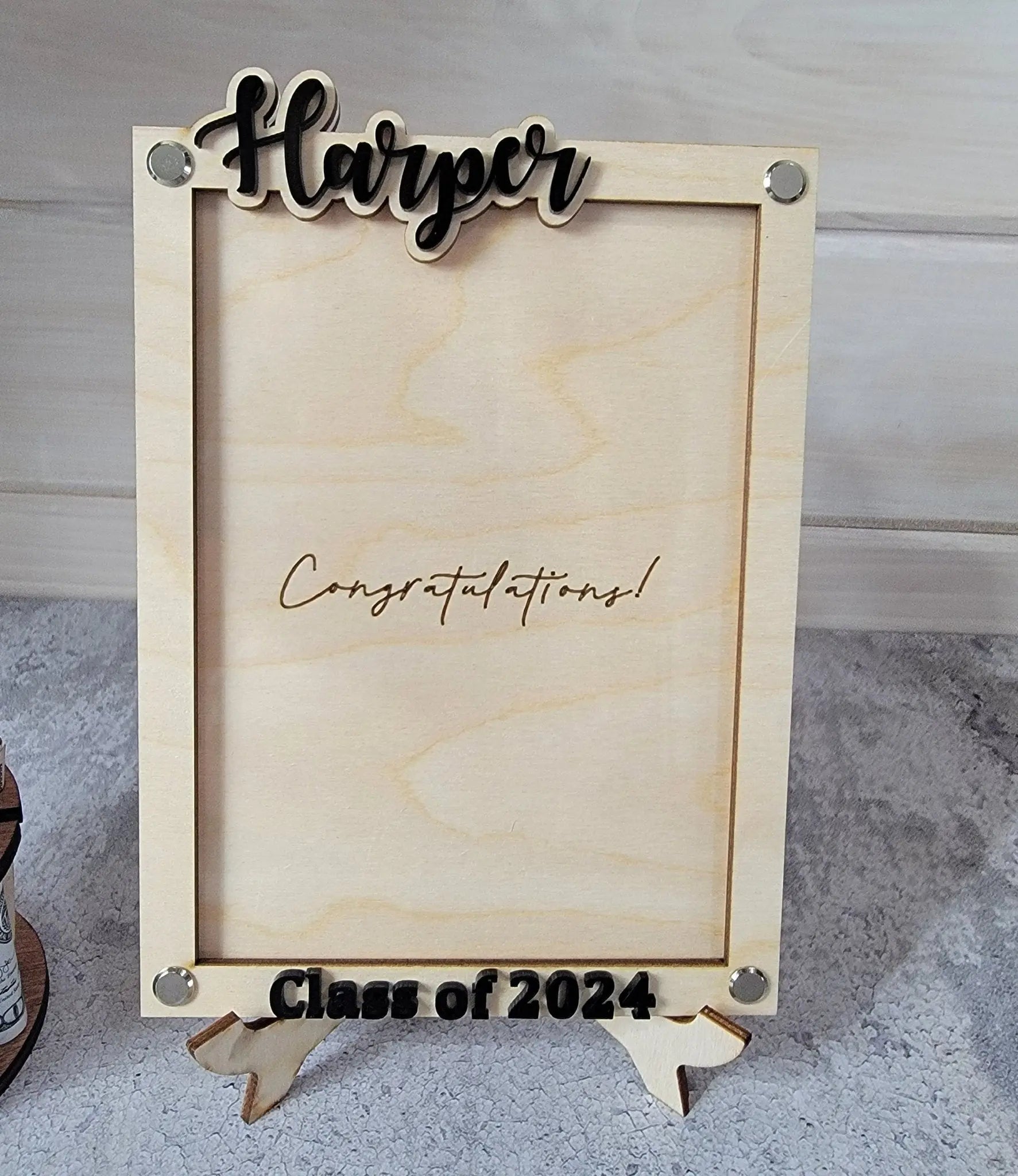 2026 Personalized Graduation Gift Money Holder and Personalized Graduation Picture Frame Combo by EverLee Creations, Southern home decor detail photo 7