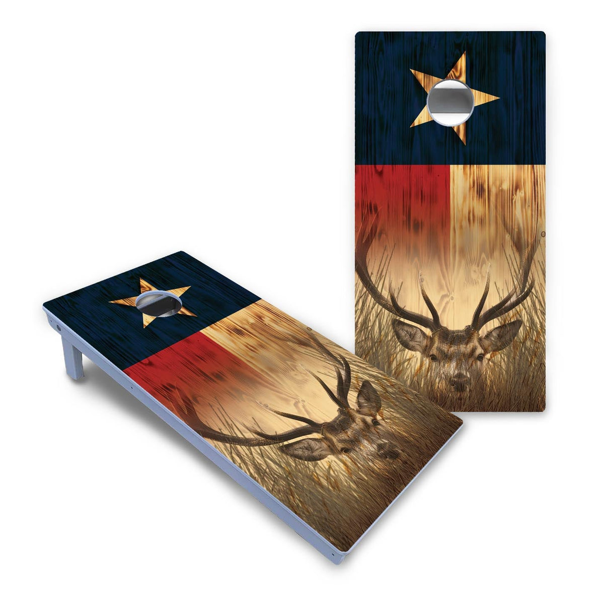 Texas Flag Deer & Fish Cornhole Boards - All Weather Series