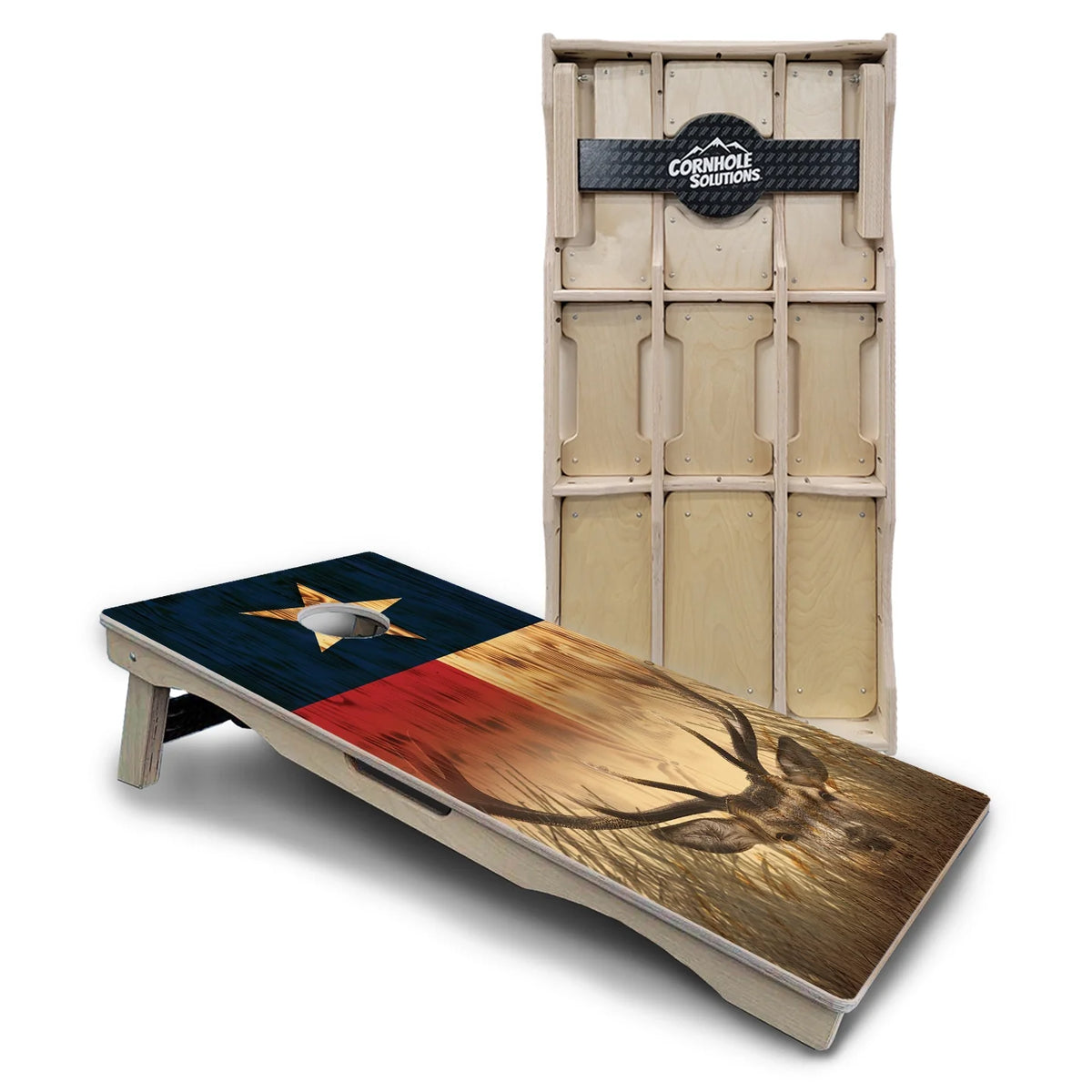 Texas Flag Deer & Fish Cornhole Boards – Pro Lite or Pro Elite