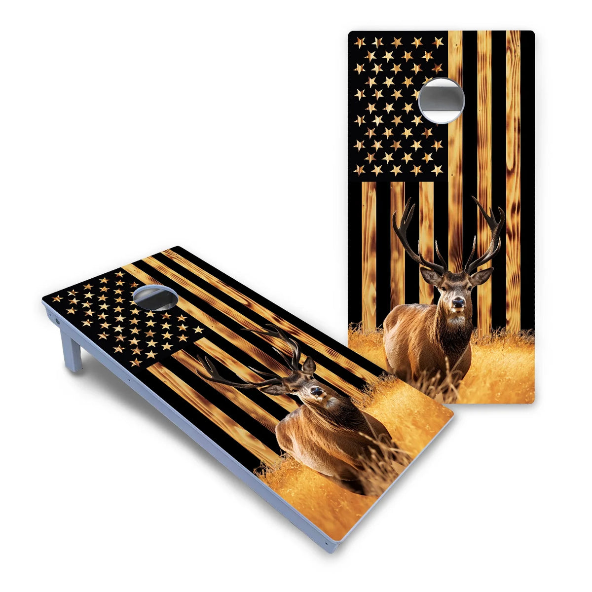 Colorful Deer & Fish Cornhole Boards - All Weather Series