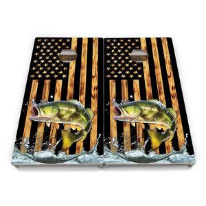 Rustic Flag Deer & Fish Cornhole Boards – Tournament Series