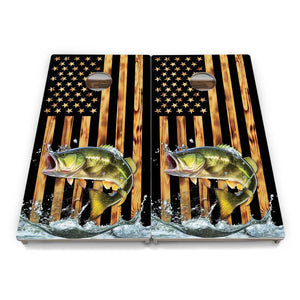 Complete Tournament Cornhole Bundle - Boards, Bags & Carrying Case - Colorful Deer/Fish