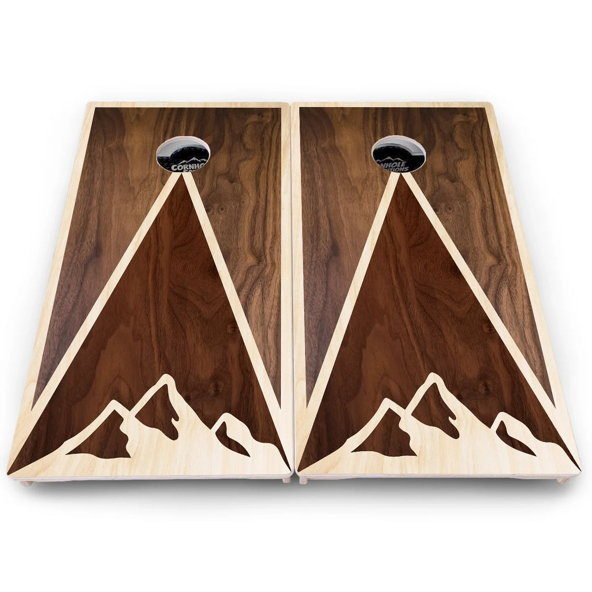 Stained Look Mountain Cornhole Boards – Pro Lite or Pro Elite