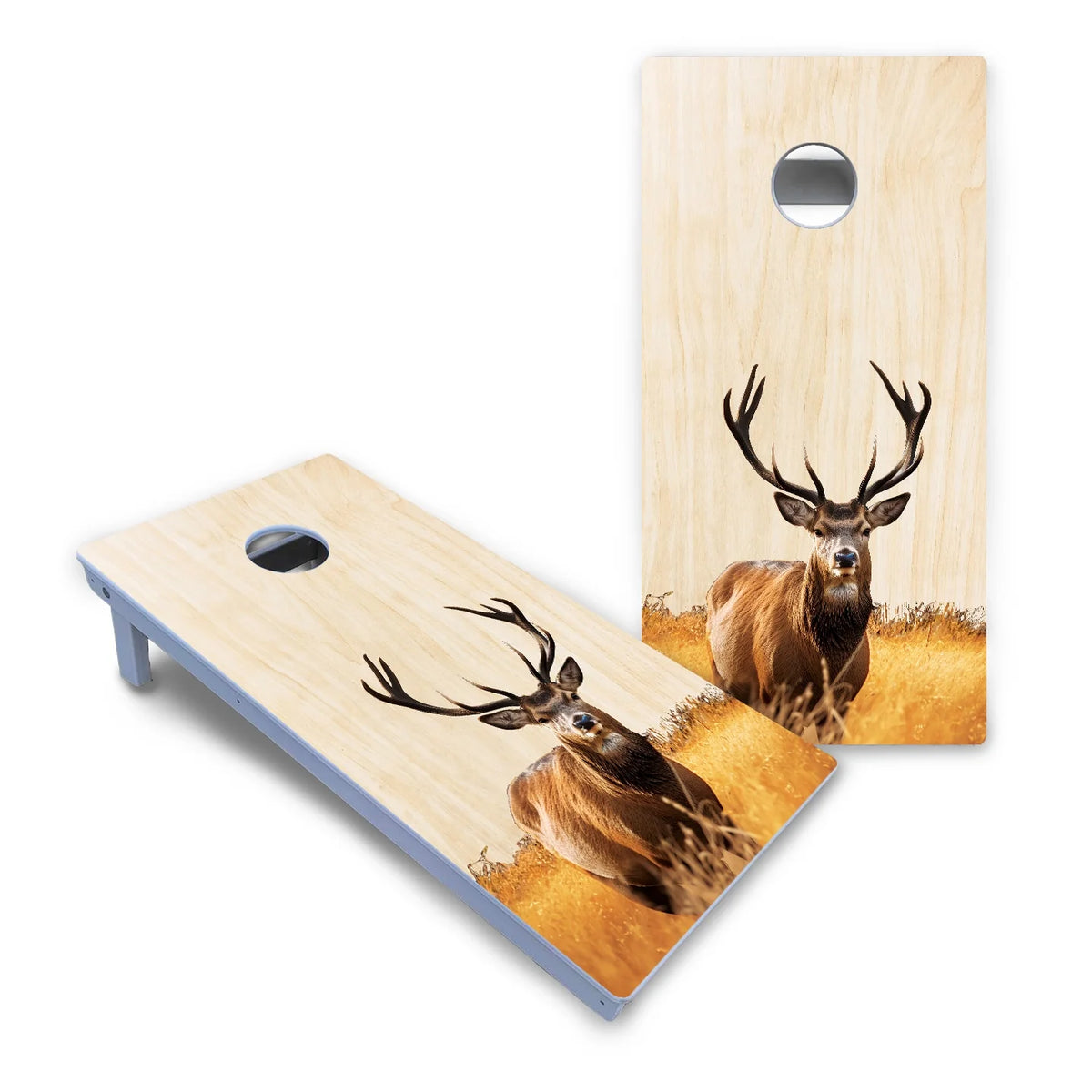 Natural Deer & Fish Cornhole Boards - All Weather Series