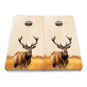 Complete Tournament Cornhole Bundle - Boards, Bags & Carrying Case - Colorful Deer/Fish