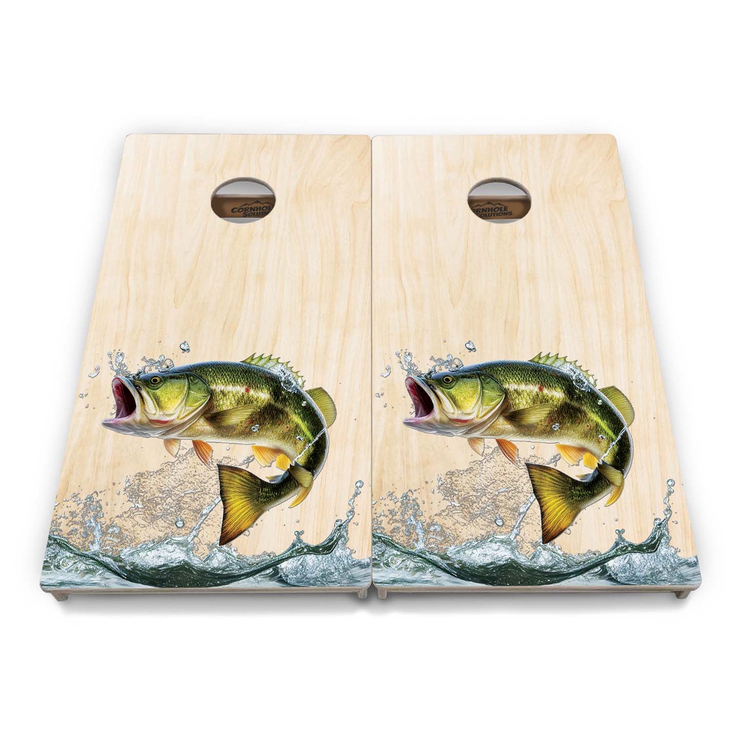 Complete Tournament Cornhole Bundle - Boards, Bags & Carrying Case - Colorful Deer/Fish
