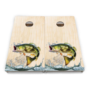 Complete Tournament Cornhole Bundle - Boards, Bags & Carrying Case - Colorful Deer/Fish