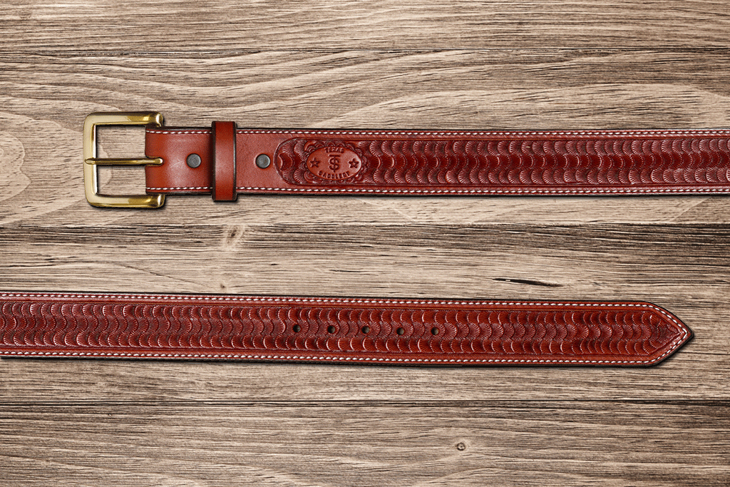 Mahogany Swirl Belt 36 by Texas Saddlery, handmade leather goods main product photo