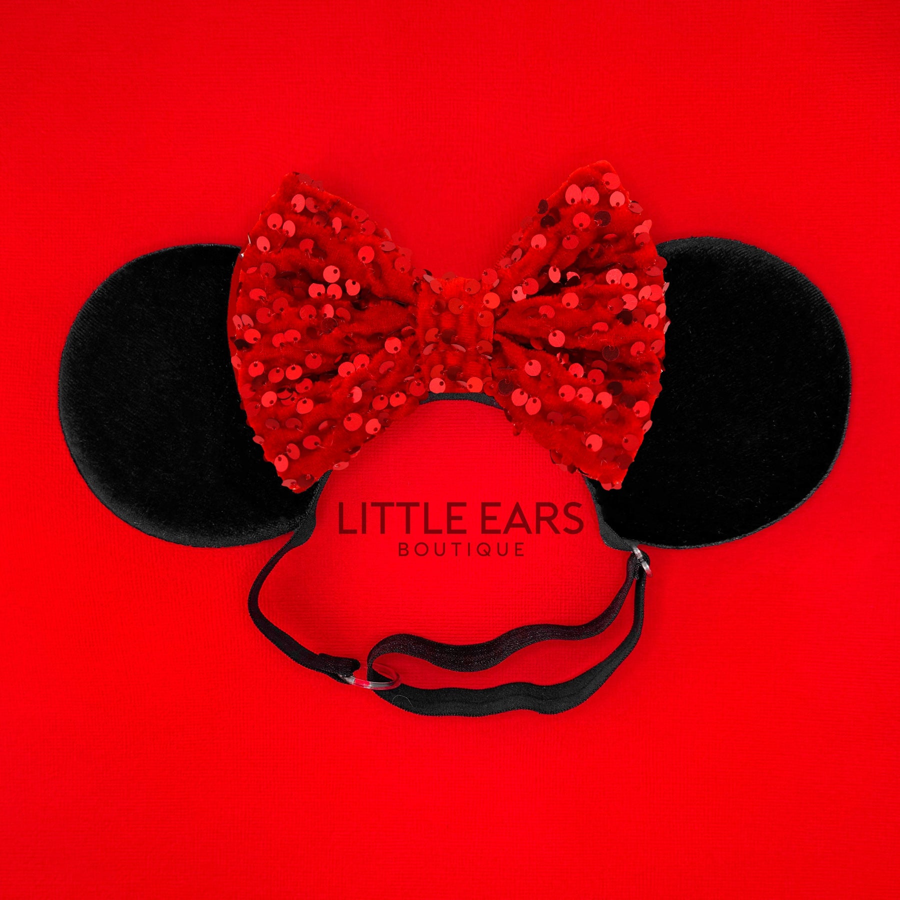 Red Velvet Elastic Mickey Ears