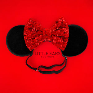 Red Velvet Elastic Mickey Ears