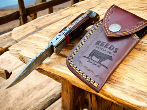 3-Inches Pocket Knife – Damascus Folding Blade with Pakka Wood Handle Damascus Knife Store