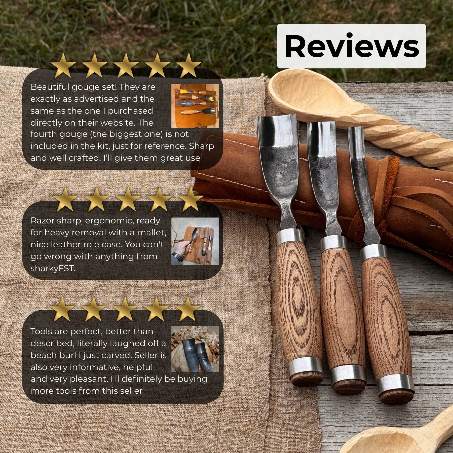 3-Piece Bent Gouge Set
