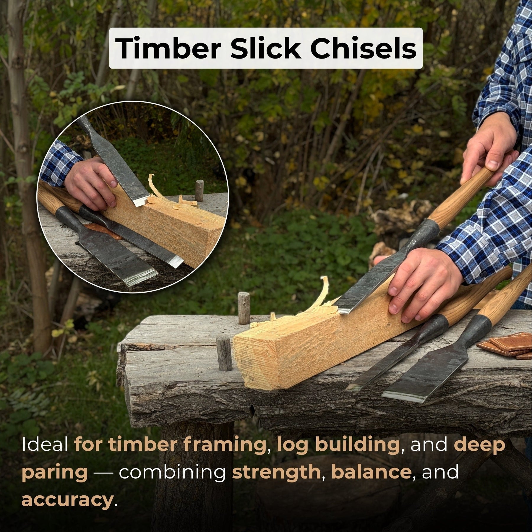 3-Piece Carpenters Slick Chisel Set