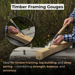 3-Piece Timber Framing Rounded Chisel Set