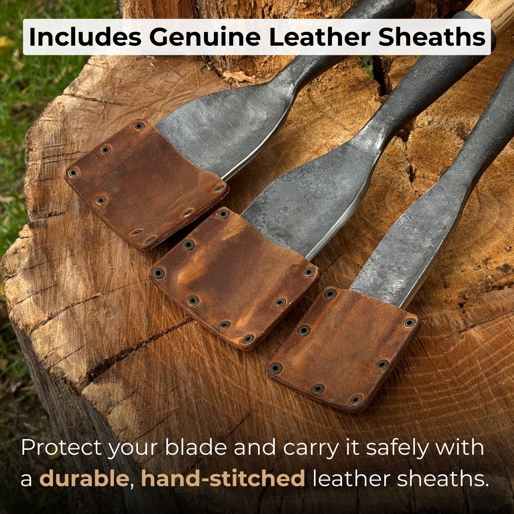 3-Piece Timber Framing Rounded Chisel Set