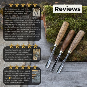 3-Piece Wood Carving Chisel & Gouge Set