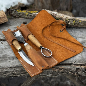 3 Pocket Leather Tool Roll