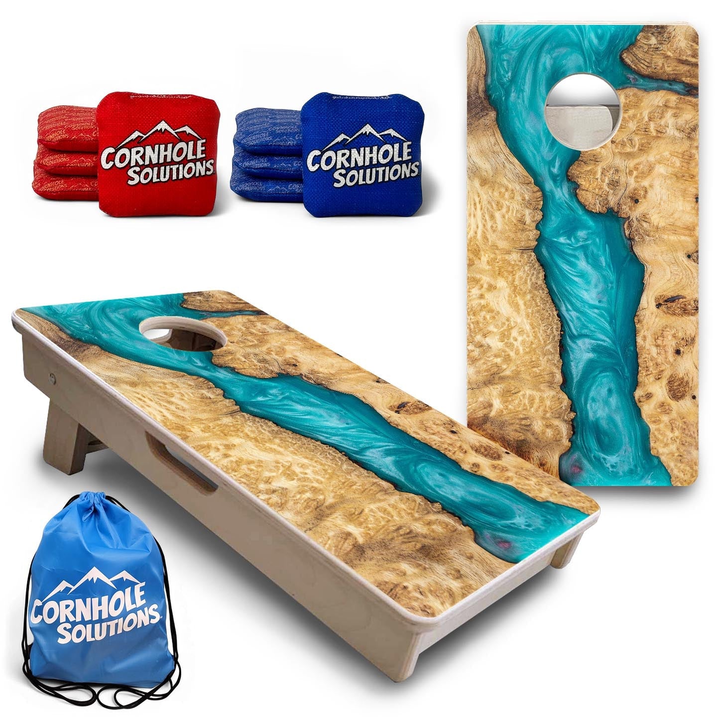 Teal Epoxy - Mini or Vacation Size Cornhole Boards Cornhole Solutions