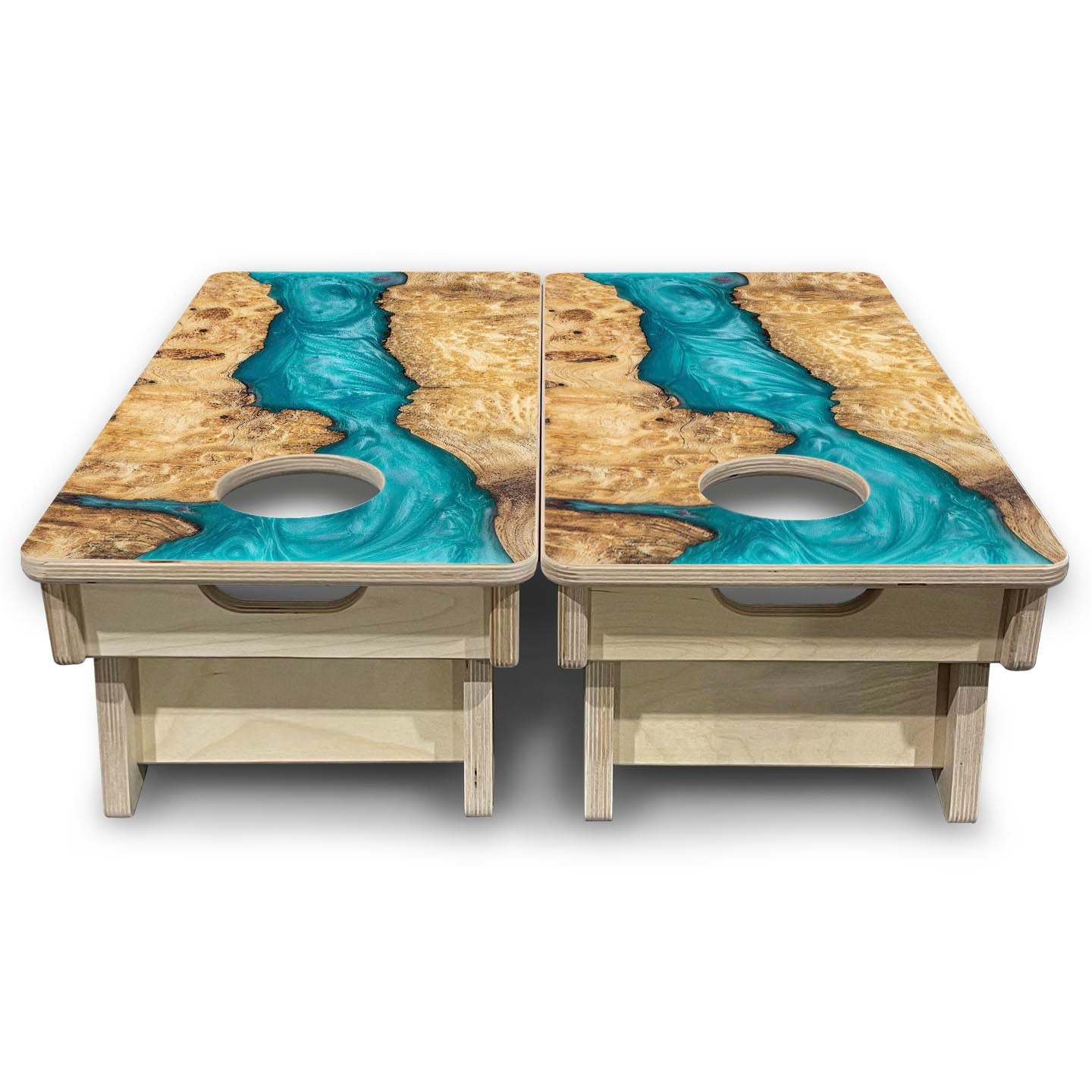 Teal Epoxy - Mini or Vacation Size Cornhole Boards Cornhole Solutions