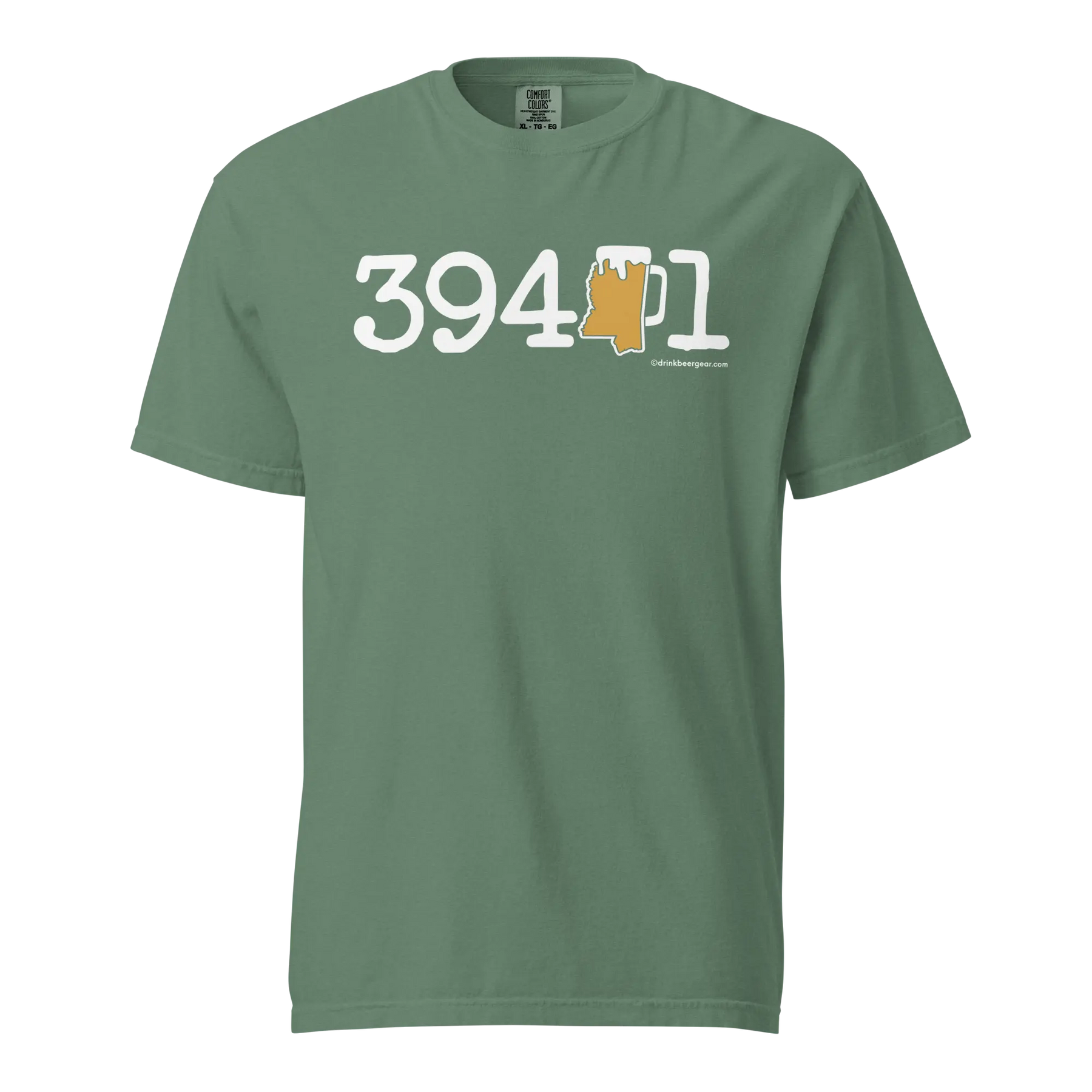39401 Hattiesburg, Mississippi Zip Code Beer Mug Tee - COMFORT COLORS BRAND TEE Drink Beer Gear