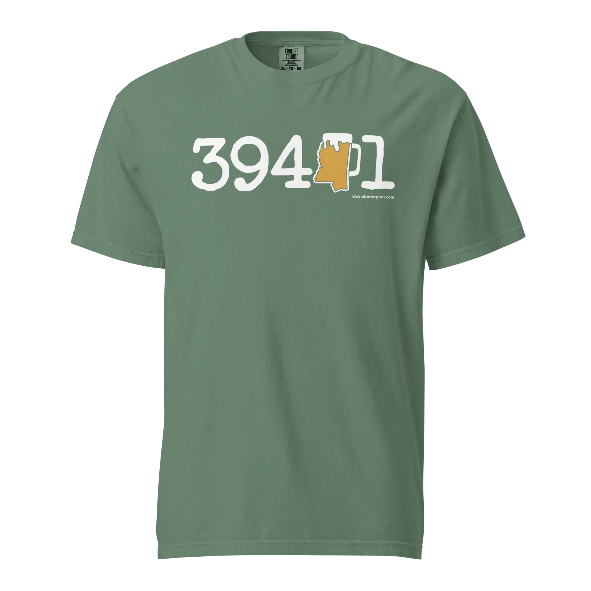 39401 Hattiesburg, Mississippi Zip Code Beer Mug Tee - COMFORT COLORS BRAND TEE Drink Beer Gear