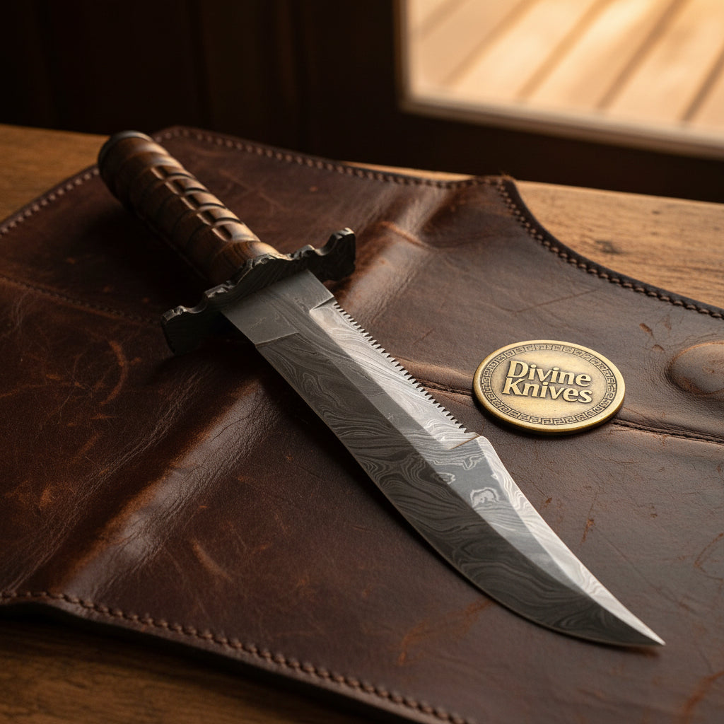 Grooved Grip Collector's Bowie Knife by Divine Knives