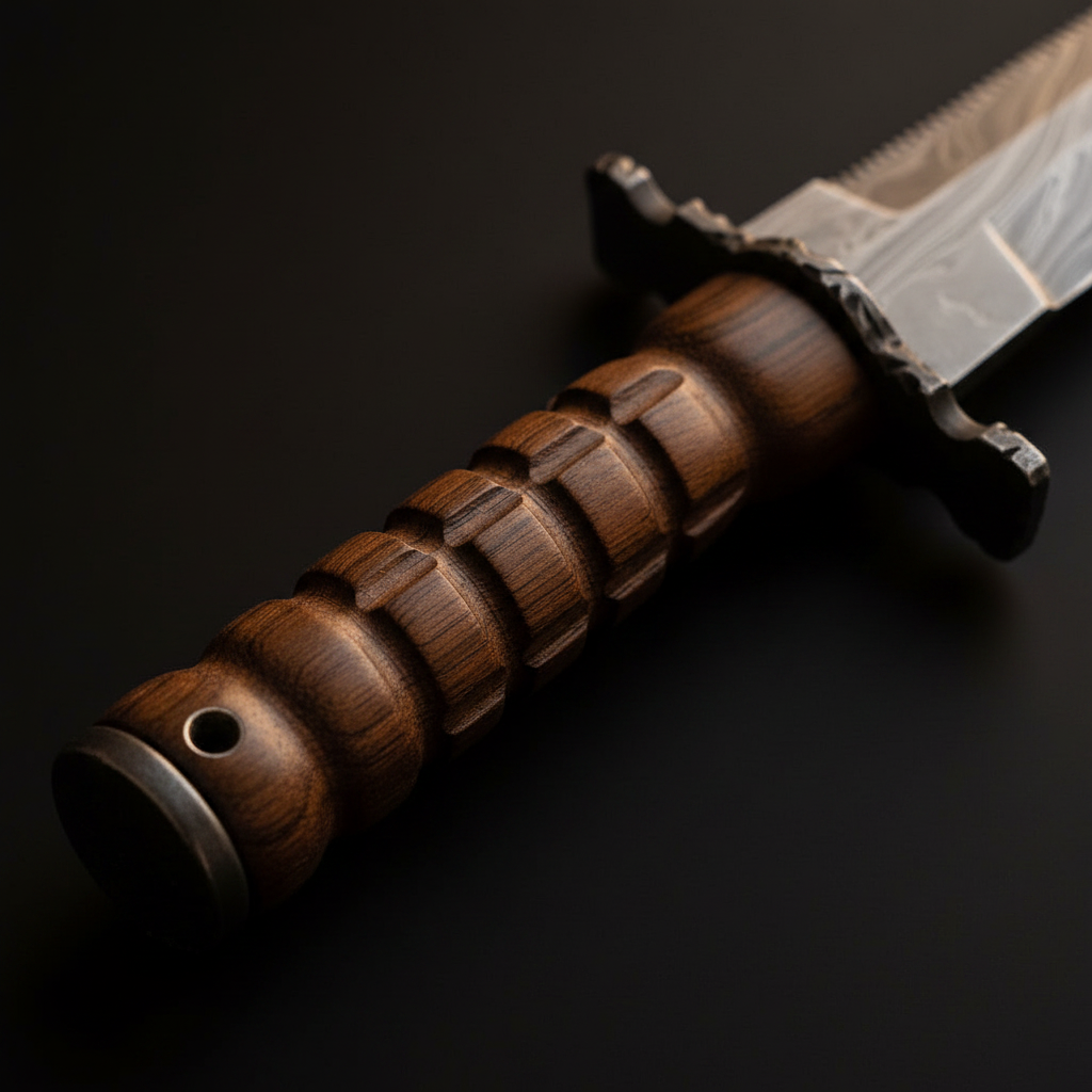 Grooved Grip Collector's Bowie Knife by Divine Knives — detail view 2