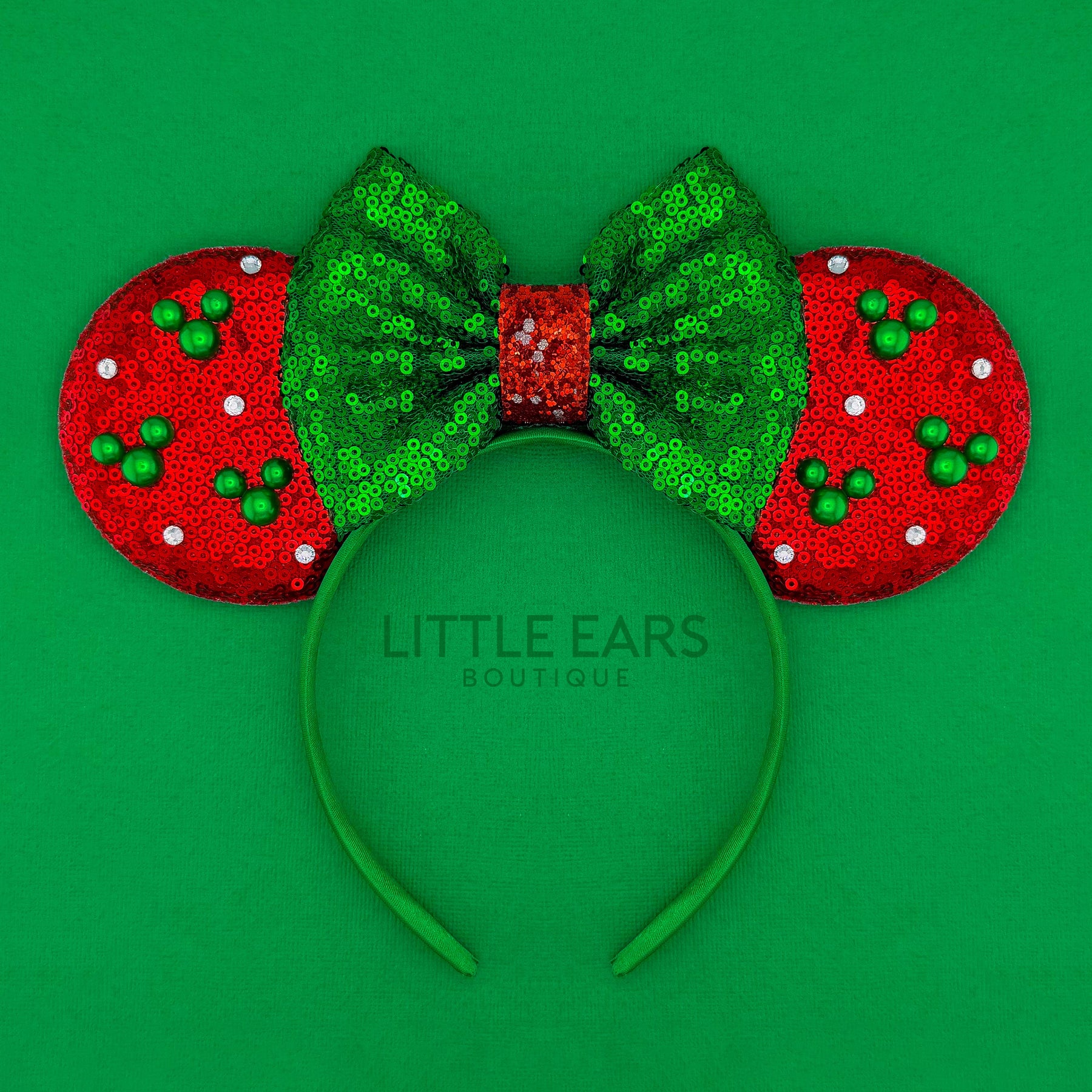 Christmas Tree Pearls Mickey Ears