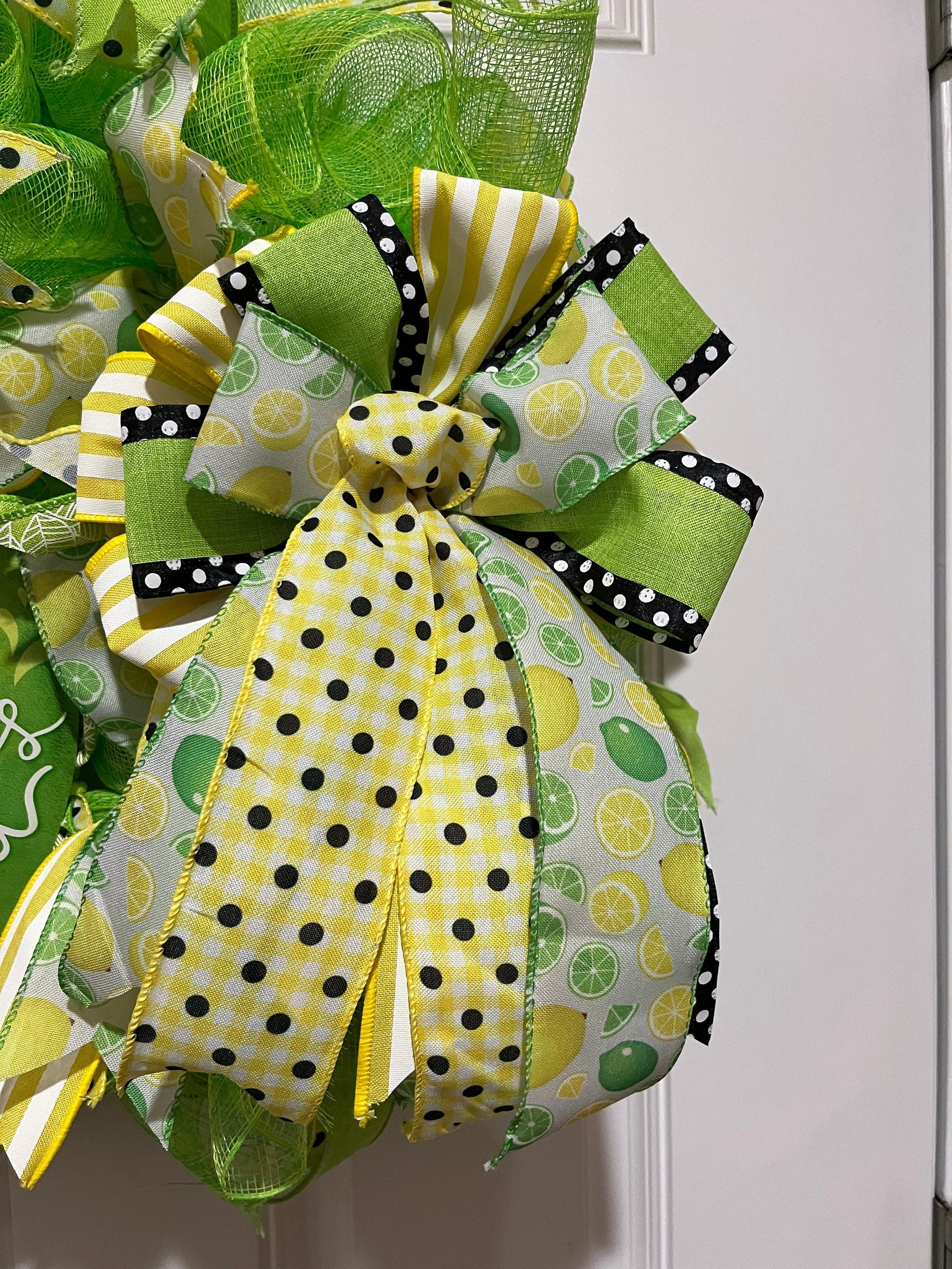 Tequila Lime Summer Wreath | Citrus Front Door Decor by Bouge Creations, view 3