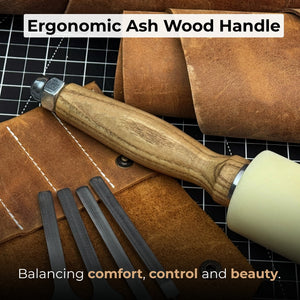4-Piece Diamond Style Leather Pricking Iron and Leather Nylon Hammer