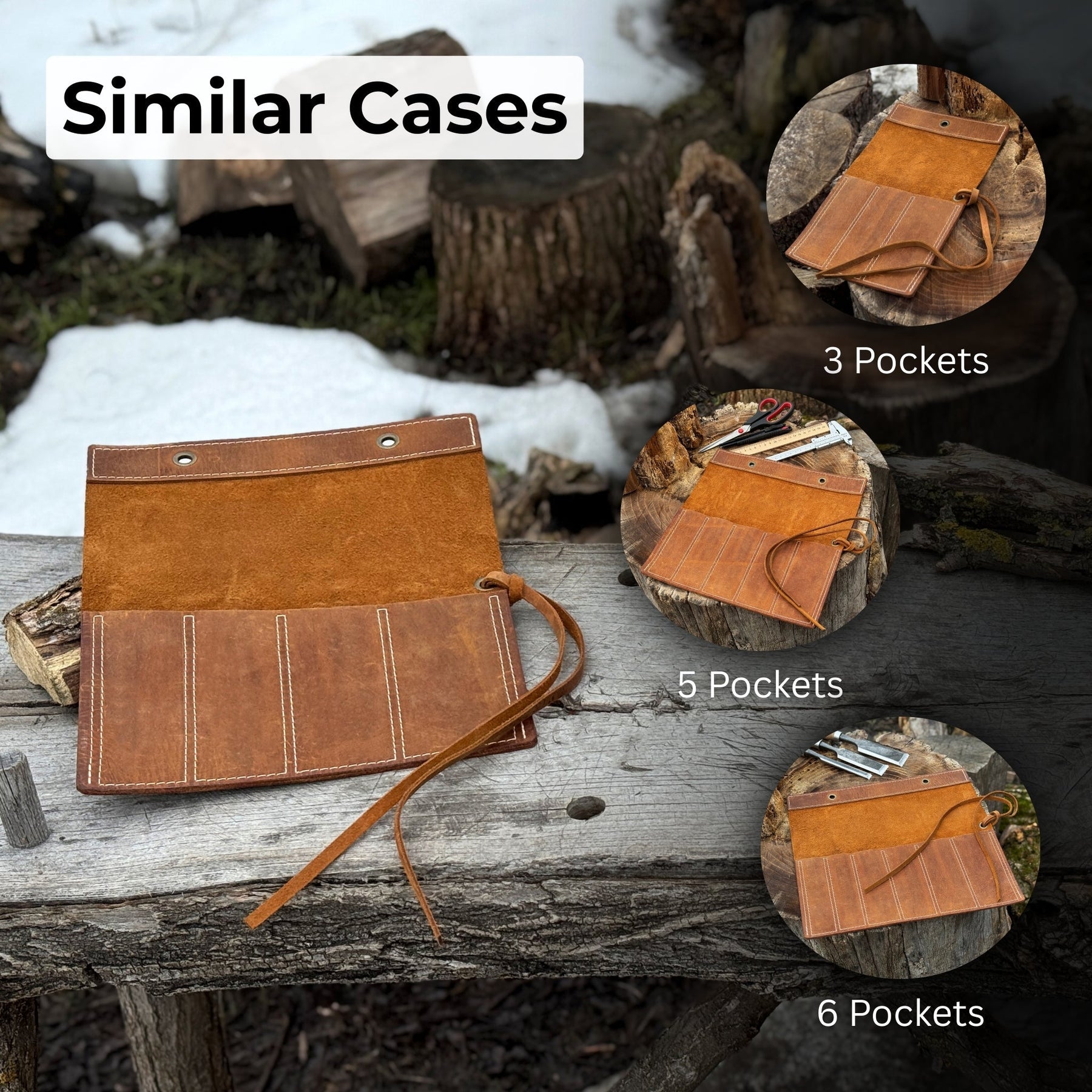 4 Pocket Leather Chisel Roll