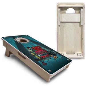 Garage Life - Mini Cornhole Board Set (12" x 24") with 8 Mini Bags by Cornhole Solutions, custom cornhole board detail photo 5