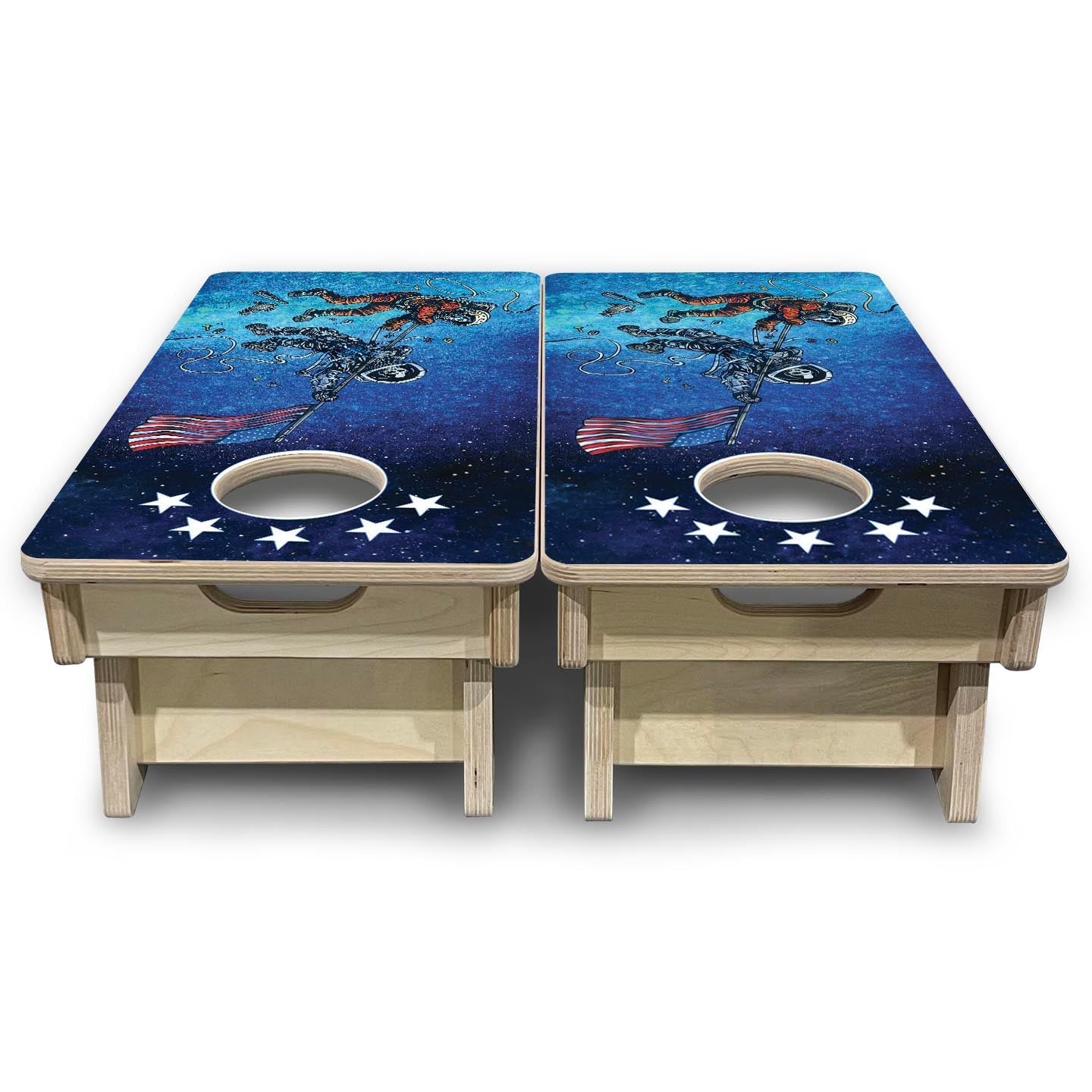 Space Race – Mini Cornhole Board Set (12" x 24") with 8 Mini Bags by Cornhole Solutions, custom cornhole board detail photo 4