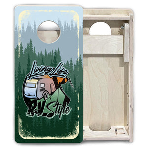 Living Life RV Style - Mini Cornhole Board Set (12" x 24") with 8 Mini Bags Cornhole Solutions