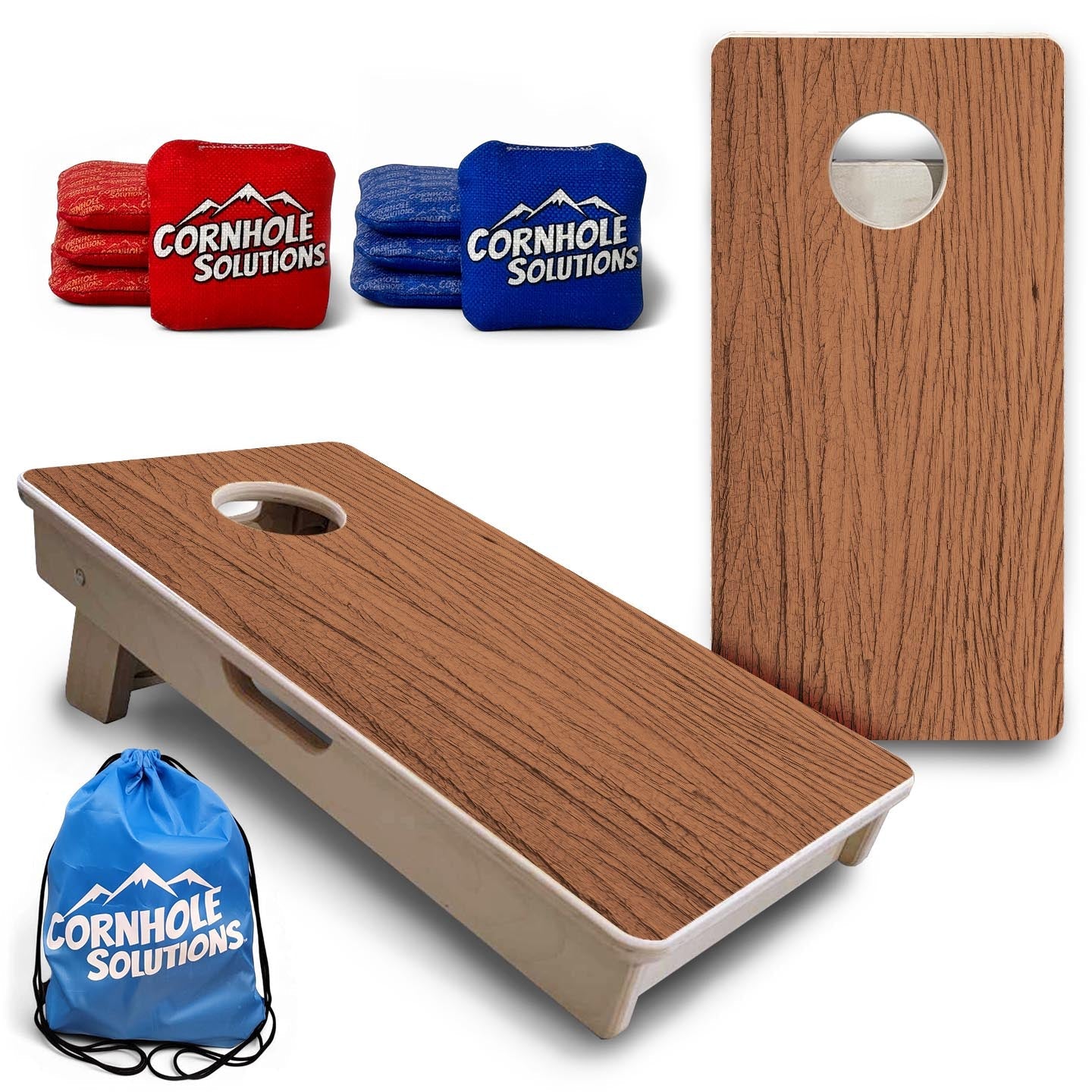 Brown Wood - Mini or Vacation Size Cornhole Boards by Cornhole Solutions, custom cornhole board main product photo