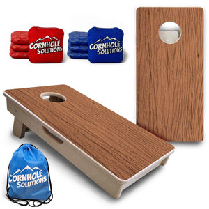 Brown Wood - Mini or Vacation Size Cornhole Boards by Cornhole Solutions, custom cornhole board main product photo