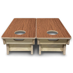 Brown Wood - Mini or Vacation Size Cornhole Boards by Cornhole Solutions, custom cornhole board detail photo 3