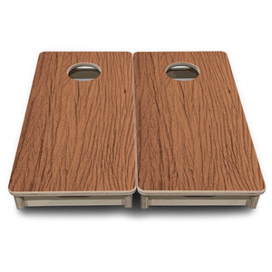 Brown Wood - Mini or Vacation Size Cornhole Boards by Cornhole Solutions, custom cornhole board detail photo 4