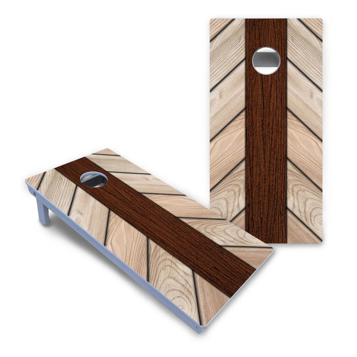 Cream Planks Cornhole Boards - All Weather Series