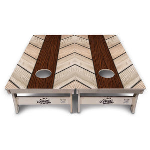 Woodgrain Plank Collection Cornhole Boards – Tournament Series