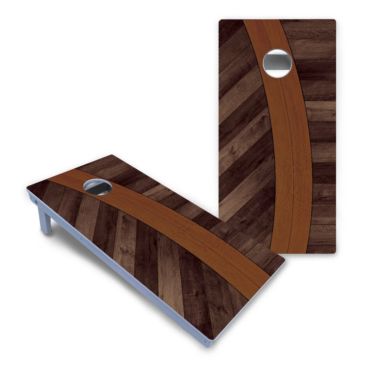Curved Herringbone Cornhole Boards - All Weather Series