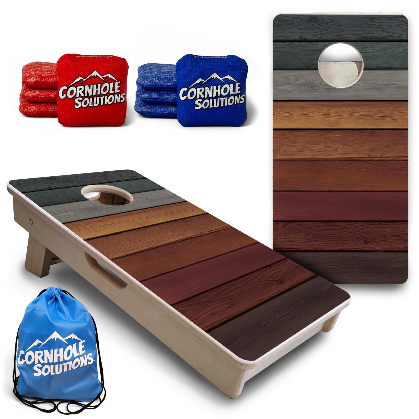 Smoked Timber - Mini or Vacation Size Cornhole Boards by Cornhole Solutions, custom cornhole board main product photo