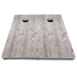 Driftwood Grey Stained Cornhole Boards - All Weather Series