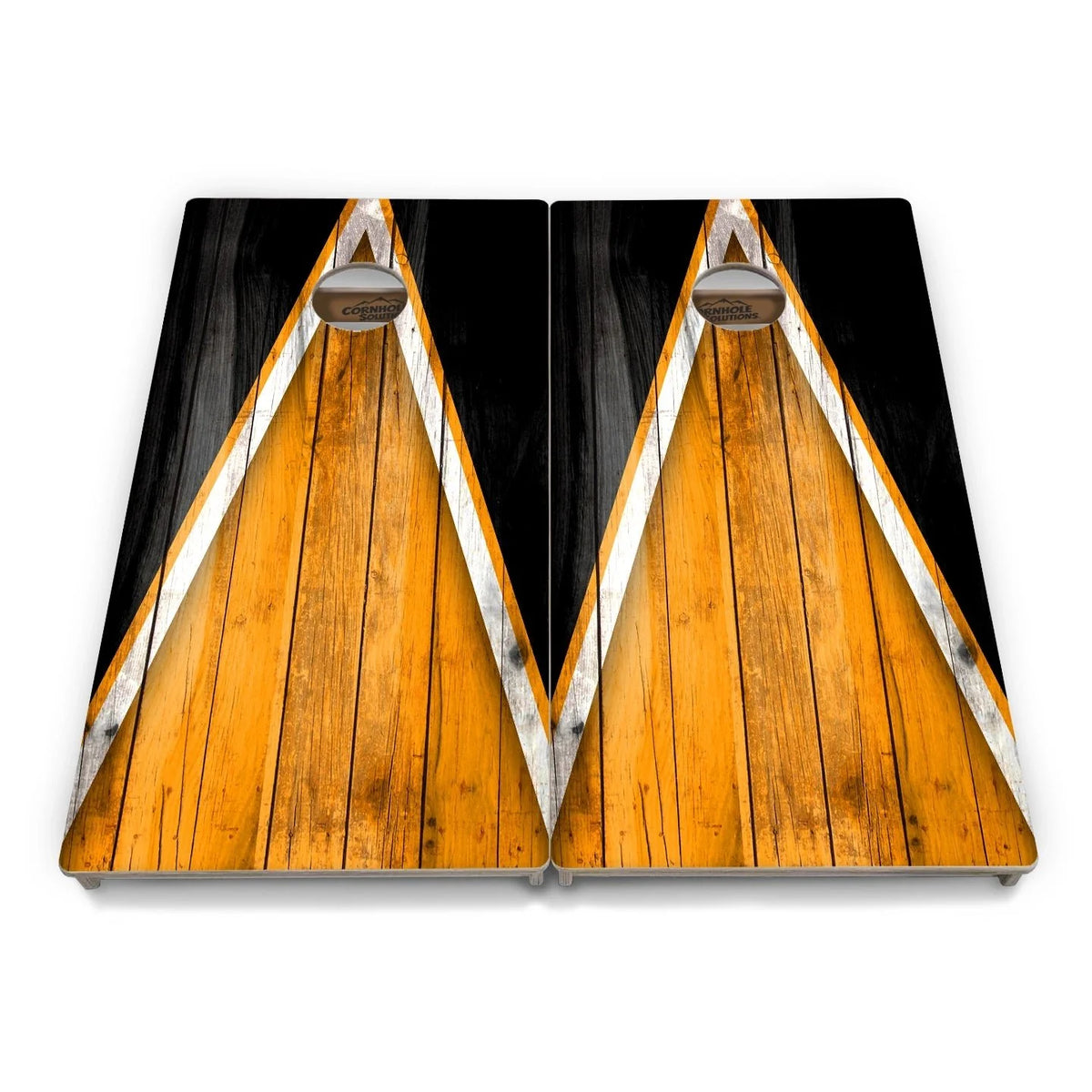 Orange & Black Triangle Cornhole Boards – Tournament Series