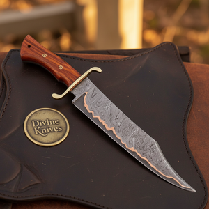 Cu-Mai Damascus Clip Point Bowie Knife for Heavy Field Work by Divine Knives — product view 3