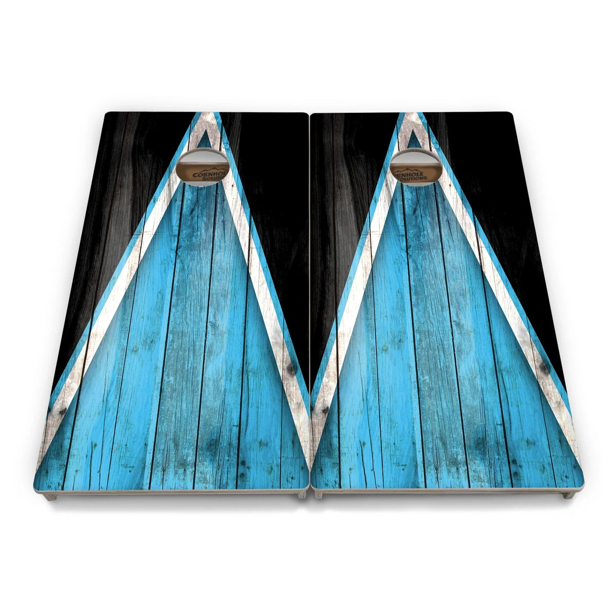 Sky Blue Triangle Cornhole Boards – Tournament Series